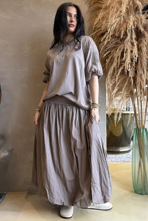 Atik Bubble Sleeve Top Mocha /9=